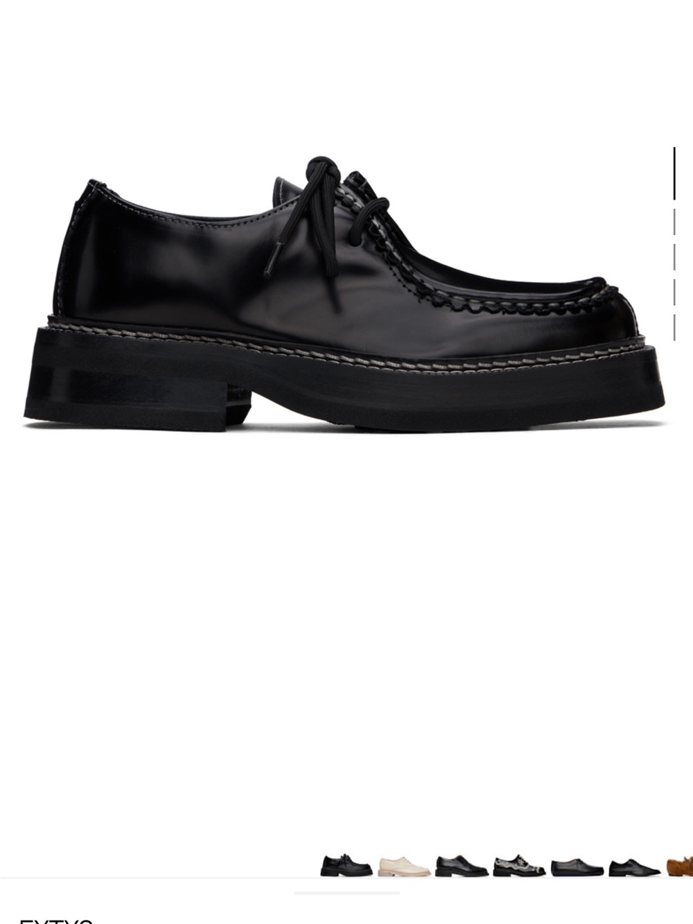 Eytys Black Leather Lace-Up Loafer W8